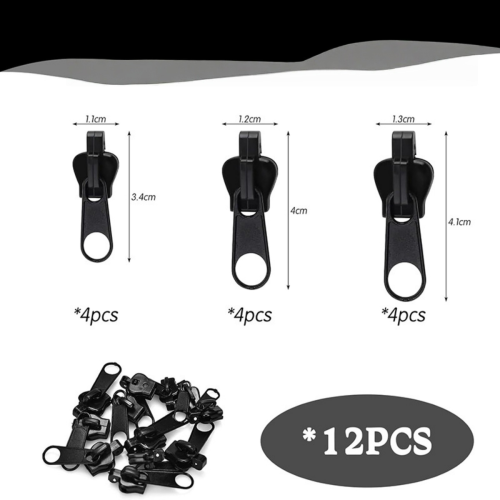 Fix A Zipper 12 Pack Zip Rescue Instant Repair Kit Replacement Black