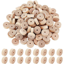 150Pcs 14x04 Inch Wooden Craft Wheels with 5mm Hole Unfinished Small Round Wood Wheel Blanks for DIY Model Cars and Projects