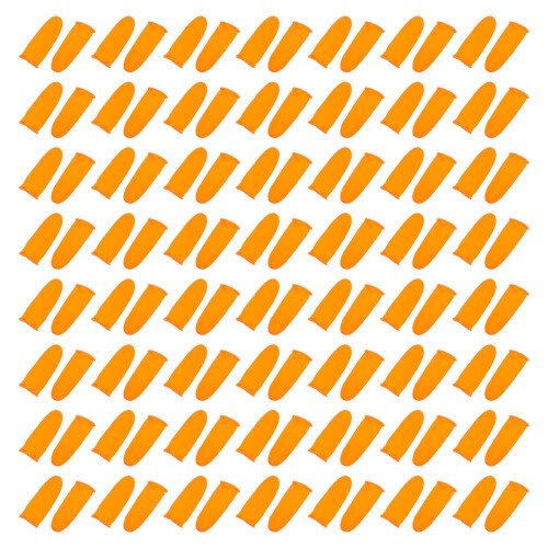 100Pièces Cache-Doigts Antidérapants Latex Orange