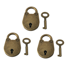 3 Stuks Vintage Mini Hangsloten Met Sleutels Antieke Stijl