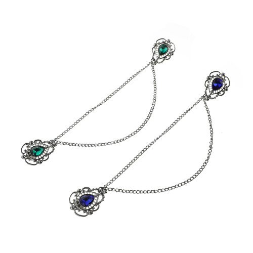2 edelstenen kraagspelden - pak- en overhemdkraag