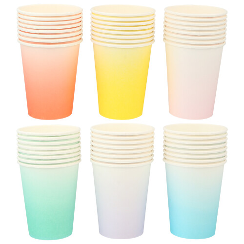 48pcs Gradient Color Disposable Paper Cups 1