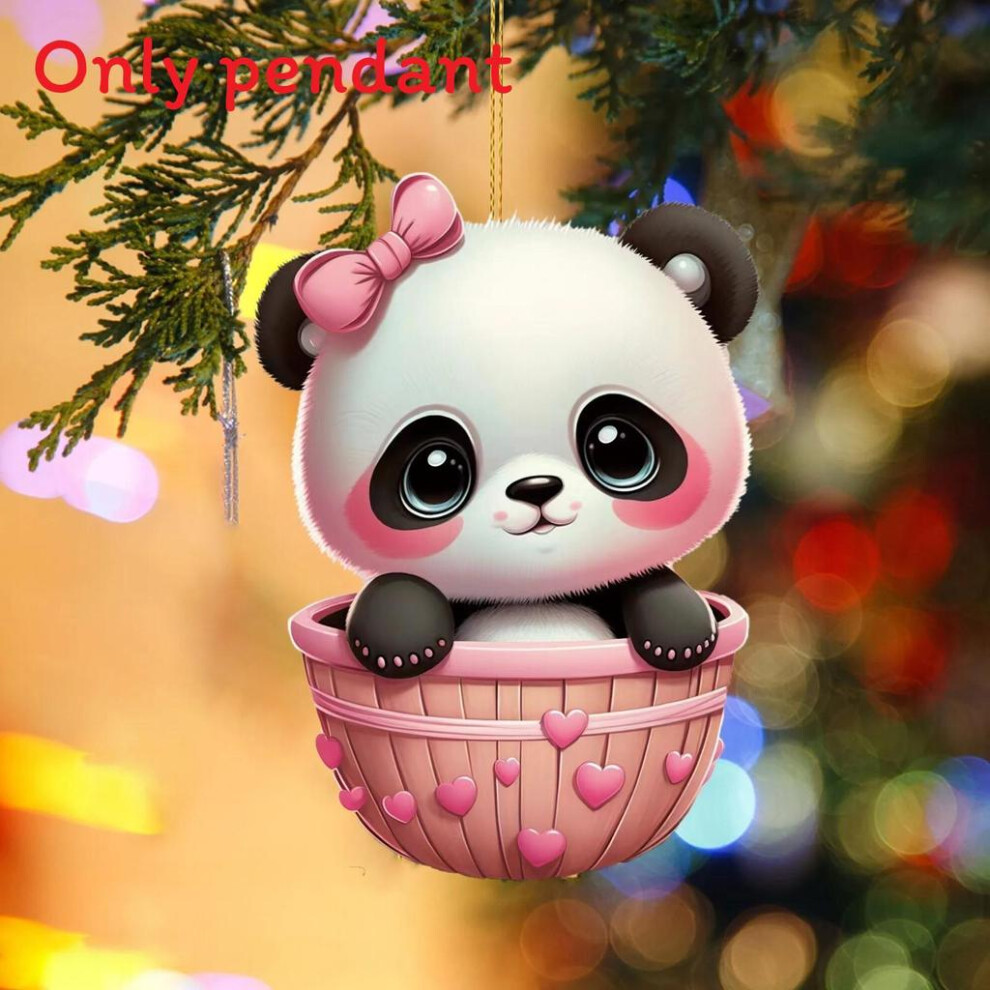 (A) Bamboo Cartoon Cute Basket Panda Pattern Acrylic Pendant For Christmas Decor-image-OPC-PKK5MSS-NEW
