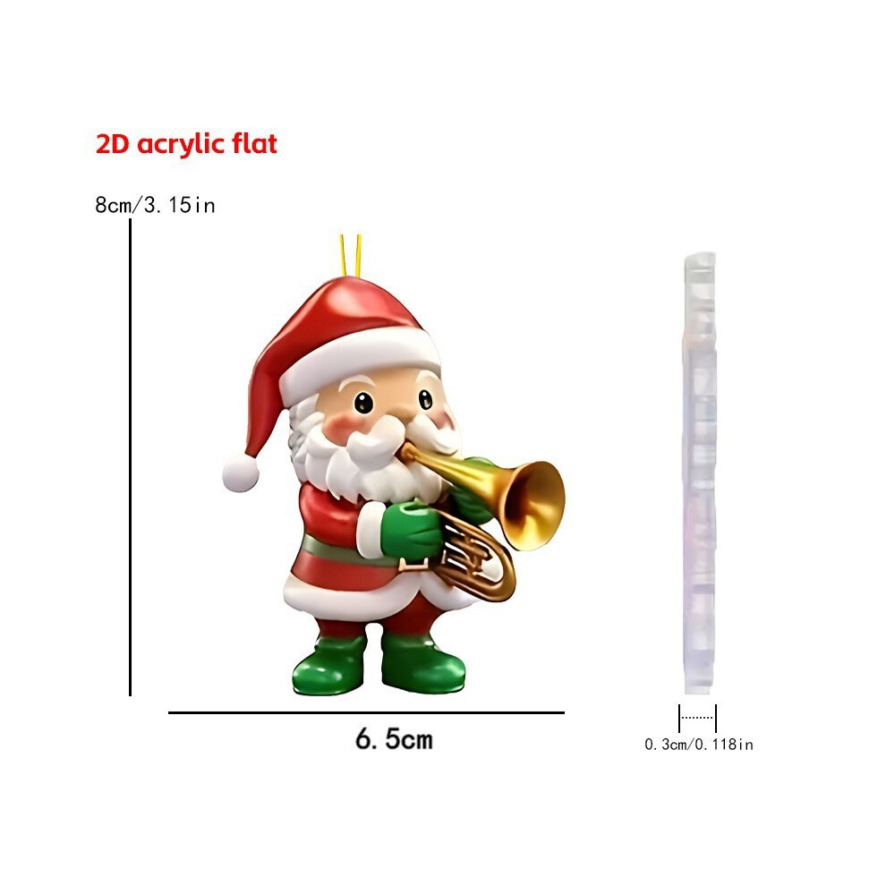 (F) Cute Creative Santa Claus Band Pattern Acrylic Decoration Christmas Pendant-image-OPC-PKK5RYR-NEW