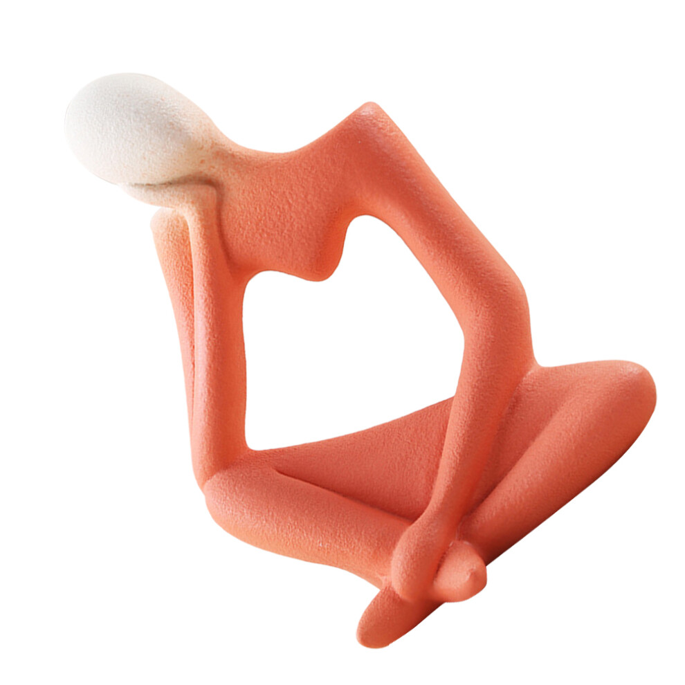 Wazon Z Ceramiki W KształCie Figurki Thinker Na Kwiaty Do Biurka-image