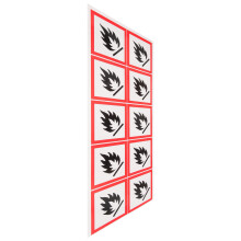 1 sticker brandbare vloeistof - handtekening, voor veiligheid