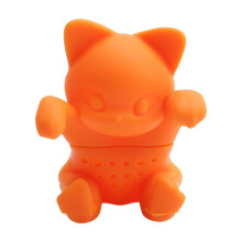 teeaufgussfilter silikon katzenform für loser tee orange