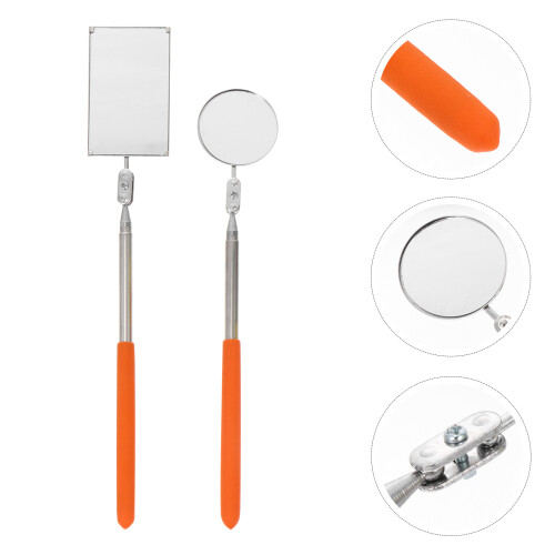 2Pcs Car Telescoping Inspection Mirror For Viewing Dead Angles 2