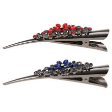 2Pcs Alloy Rhinestone Hairpins Women Hair Clips Assorted Colors