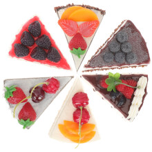 6 Stuks Kunstmatige Taartpunten Fruit Driehoeken Realistische Cake