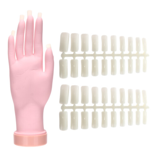 nagelstyling oefenhand met nageltips siliconen handmodel