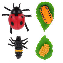 4 stuks lieveheersbeestje levenscyclus figurines sieraden speelgoed