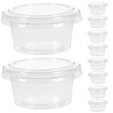 100 1 oz wegwerp plastic portiebekers met deksels, transparant