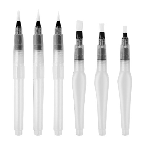 6 wassertuschen-stifte mit aquarellfarben, mal- und pinselstifte 2