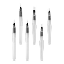 6 wassertuschen-stifte mit aquarellfarben, mal- und pinselstifte