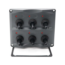 12 v/24 v ip66 wasserdichtes 6- -kippschalter-panel dunkelgrau