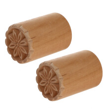2 Holz-Teigstempel, praktische Backstempel für Teig, Backzubehör