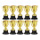10 Unidades Troféu Mini Dourado Em Plástico Com Base Preta 1