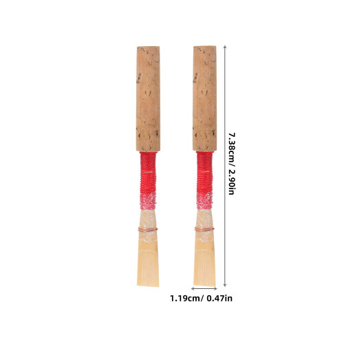 2Pièces Anches Oboe Traditionnelles Rouges Remplacement Qualité Pro 1