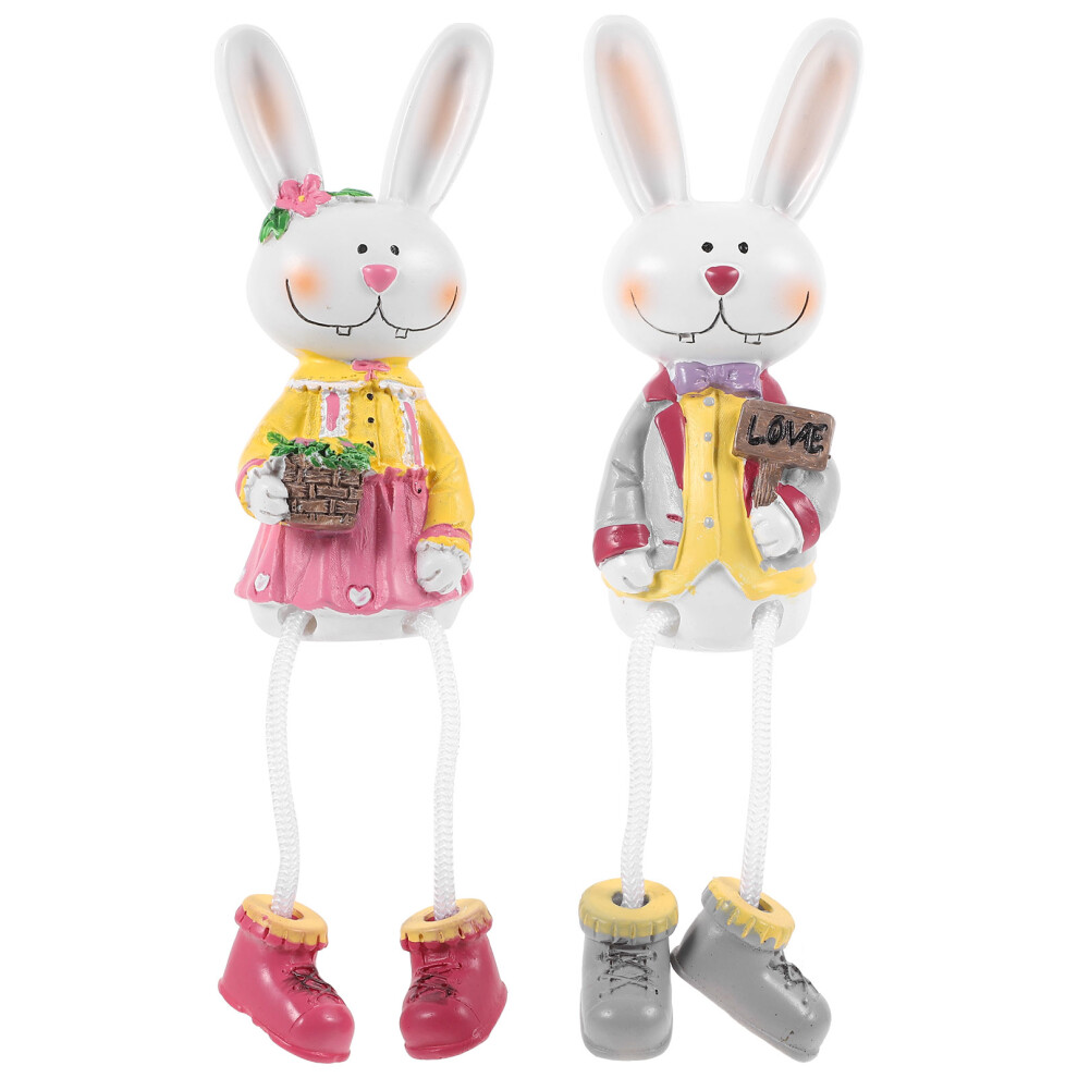 2 Szt. Figurki ZająCa Na Wieszaku, Ozdoba ZwierzęCa, Centrum StołU-image