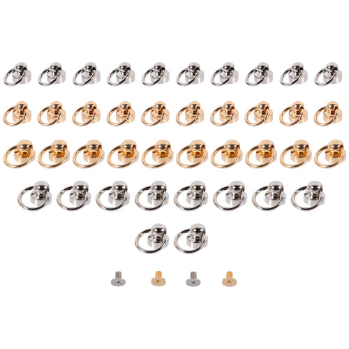 40Sets DIY Leather Rivets Brass Screw Studs with Iron Ring for Luggage 2
