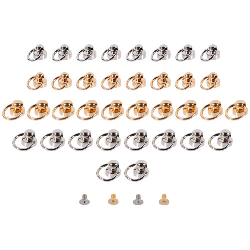 40Sets DIY Leather Rivets Brass Screw Studs with Iron Ring for Luggage