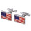 par de gemelos com design americana para punho de 3
