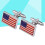 par de gemelos com design americana para punho de 6