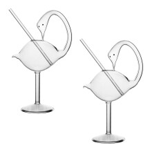 2 transparentes de cisne, taça para cocktail