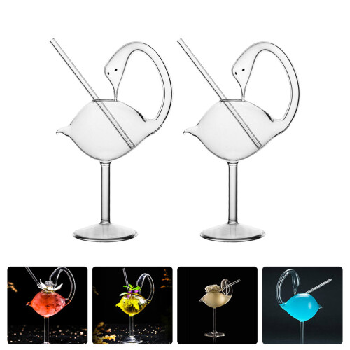 2 transparentes de cisne, taça para cocktail 2
