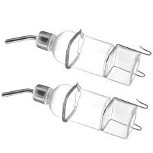 2 unidades 350 ml bebedouro plástico para coelho garrafa suspensa