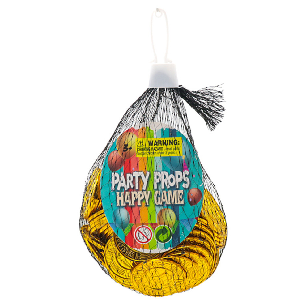 (Thumb Gold Coin, Mesh Bag) 100 Pack Pirate's Gold Coins Game Coin Prop Currency Toy Decoration-image-OPC-PKK7XZS-NEW