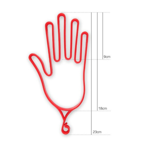 4 handvormige plastic handschoenhanger droogrek (rood) 1