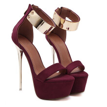sommersandalen frauen burgund high heel 36