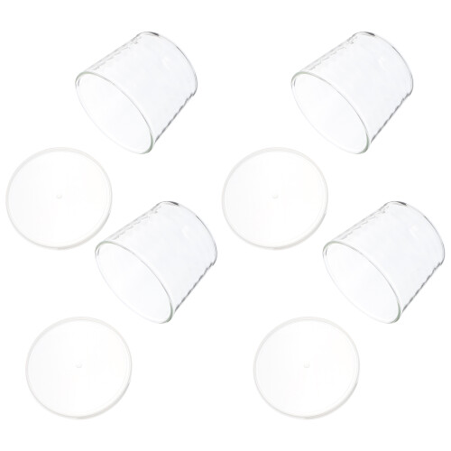 1 set 4er 200 ml saft-milch-becher, pudding- transparent 2