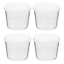 1 set 4er 200 ml saft-milch-becher, pudding- transparent