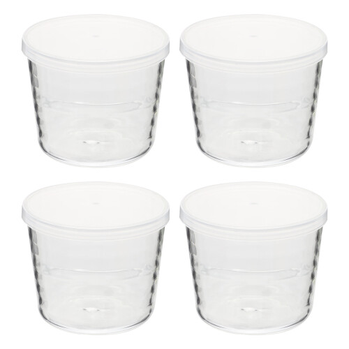 1 set 4er 200 ml saft-milch-becher, pudding- transparent