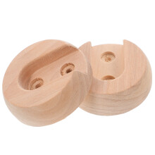 2 duschvorhangstangen-befestigungselemente, holz-halter