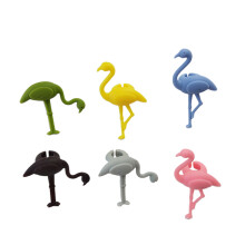 6 unids. marcadores de vinho em silicone forma flamingo para festa