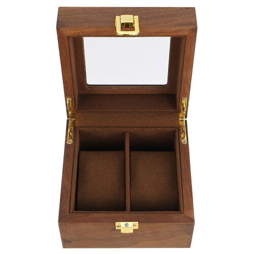 1 uhrenbox mit 2 fächern, vintage display-kasten