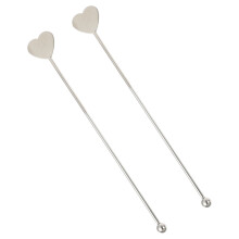 2 stück edelstahl swizzle sticks für cocktail drink rührstäbchen