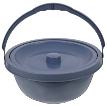 Bettpfanne mit Deckel, auslaufsicher, für und , dunkelgrau