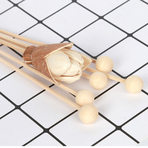 10 rattanstäbchen aus schilf für duftstäbchen-diffusor mit holzperle 1