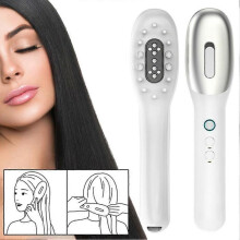 3-in-1 EMS Hair Growth Comb - Red/Blue Light Therapy Brush with Oil Applicator for Men & Women, Stimulates Hair Regrowth & Scalp Health