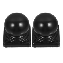 2St Zwarte Ijzeren Hekpenkoppen Met Bolvormige Afwerking Modern Design
