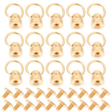 20Sets Golden Copper Rivets Fasteners DIY Craft Purse Screws