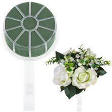 2Pcs Green Plastic Bridal Bouquet Holders Foam Floral Handle