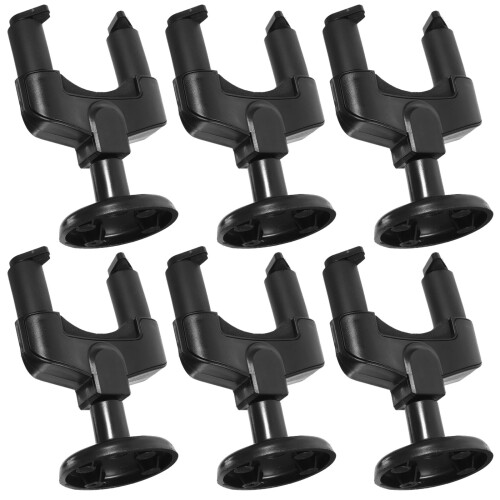 6Pcs Black Guitar Hangers Wall Mount Auto Locking with Rubber Grip 1