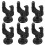 6Pcs Black Guitar Hangers Wall Mount Auto Locking with Rubber Grip 6