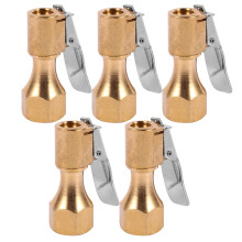 5 stuks koperen open flow rechte lock-on luchtklep met clip